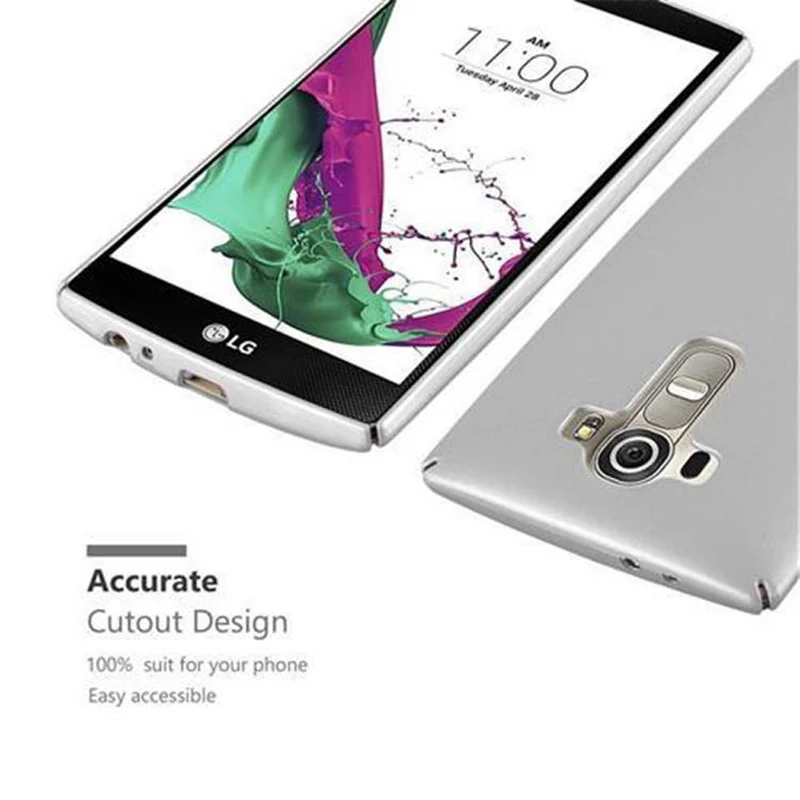 Cadorabo Hülle kompatibel mit LG G4 / G4 PLUS Hard Case Schutzhülle in Metall Optik gegen Kratzer und Stöße