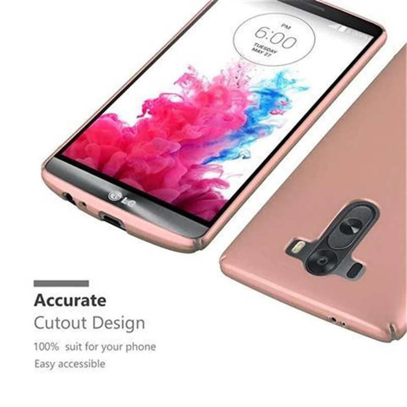 Cadorabo Hülle kompatibel mit LG G3 Hard Case Schutzhülle in Metall Optik gegen Kratzer und Stöße