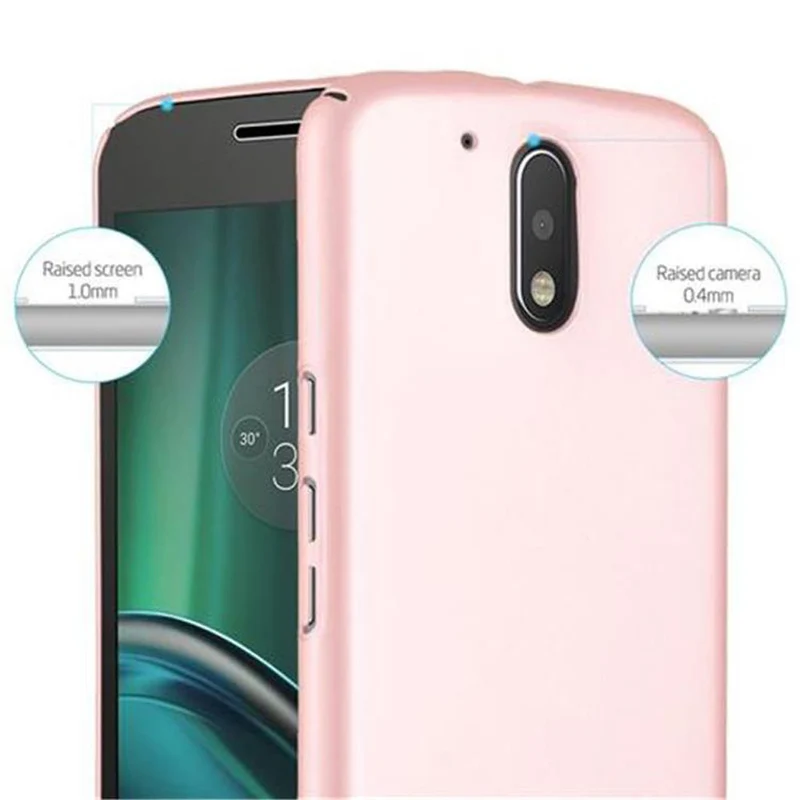 Cadorabo Hülle kompatibel mit Motorola MOTO G4 / G4 PLUS Hard Case Schutzhülle in Metall Optik gegen Kratzer und Stöße