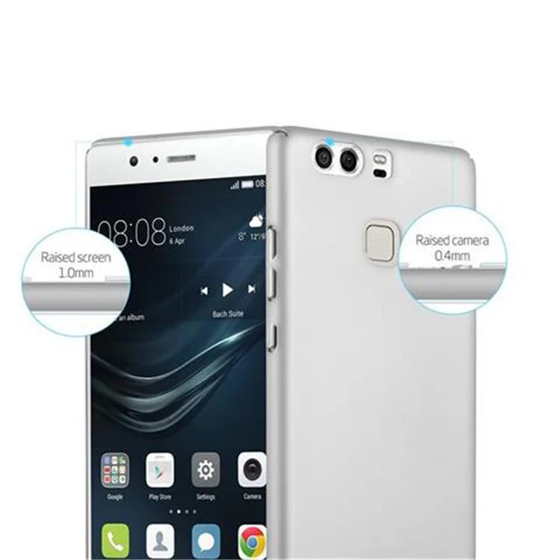 Cadorabo Hülle kompatibel mit Huawei P9 Hard Case Schutzhülle in Metall Optik gegen Kratzer und Stöße
