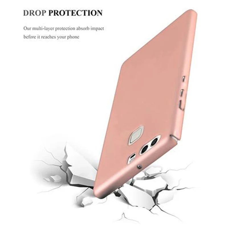 Cadorabo Hülle kompatibel mit Huawei P9 Hard Case Schutzhülle in Metall Optik gegen Kratzer und Stöße