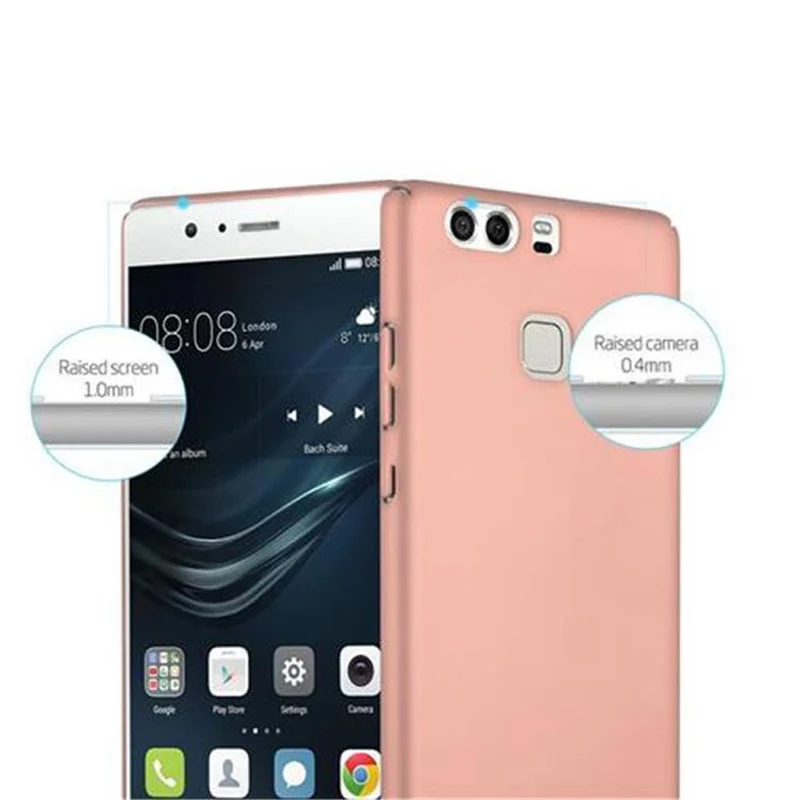 Cadorabo Hülle kompatibel mit Huawei P9 Hard Case Schutzhülle in Metall Optik gegen Kratzer und Stöße