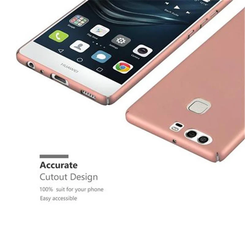 Cadorabo Hülle kompatibel mit Huawei P9 Hard Case Schutzhülle in Metall Optik gegen Kratzer und Stöße