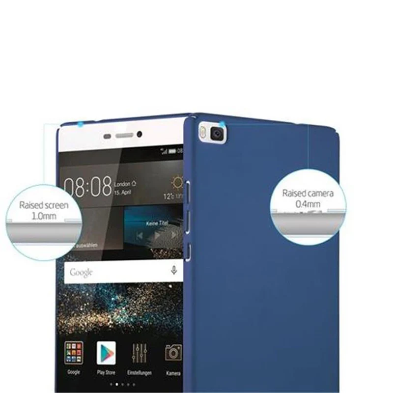 Cadorabo Hülle kompatibel mit Huawei P8 Hard Case Schutzhülle in Metall Optik gegen Kratzer und Stöße