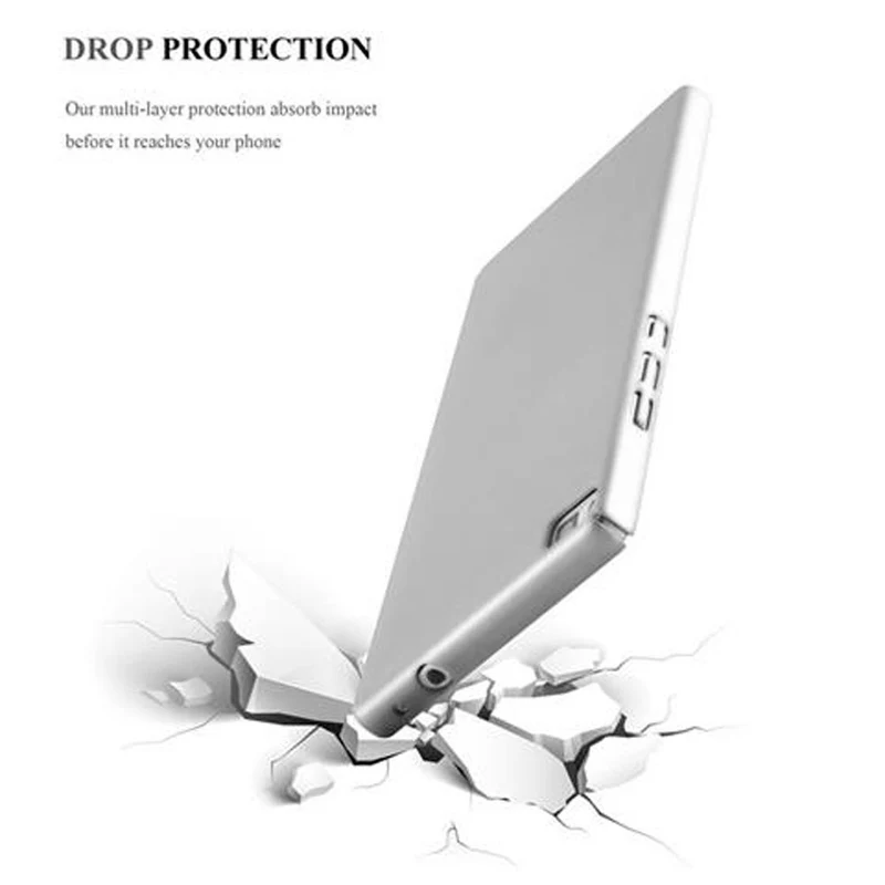 Cadorabo Hülle kompatibel mit Huawei P8 Hard Case Schutzhülle in Metall Optik gegen Kratzer und Stöße