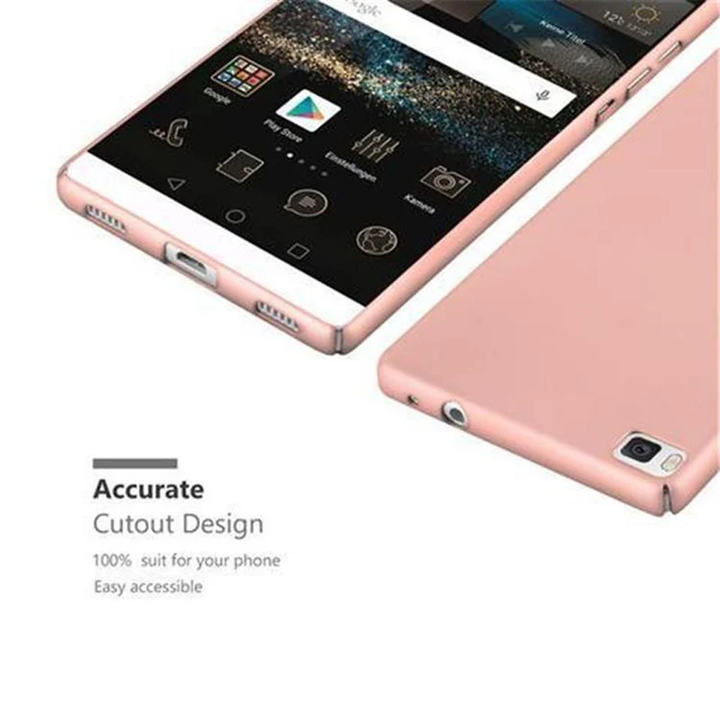 Cadorabo Hülle kompatibel mit Huawei P8 Hard Case Schutzhülle in Metall Optik gegen Kratzer und Stöße
