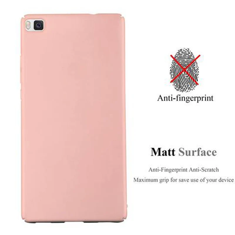 Cadorabo Hülle kompatibel mit Huawei P8 Hard Case Schutzhülle in Metall Optik gegen Kratzer und Stöße