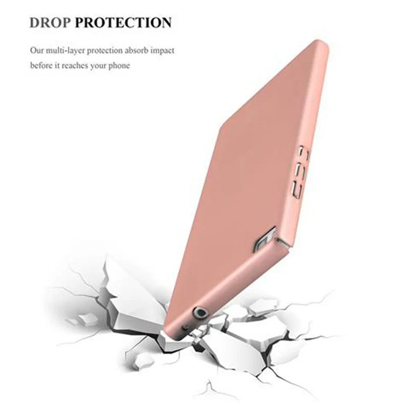 Cadorabo Hülle kompatibel mit Huawei P8 Hard Case Schutzhülle in Metall Optik gegen Kratzer und Stöße