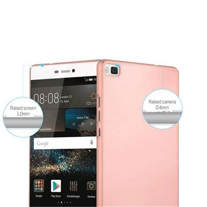 Cadorabo Hülle kompatibel mit Huawei P8 Hard Case Schutzhülle in Metall Optik gegen Kratzer und Stöße