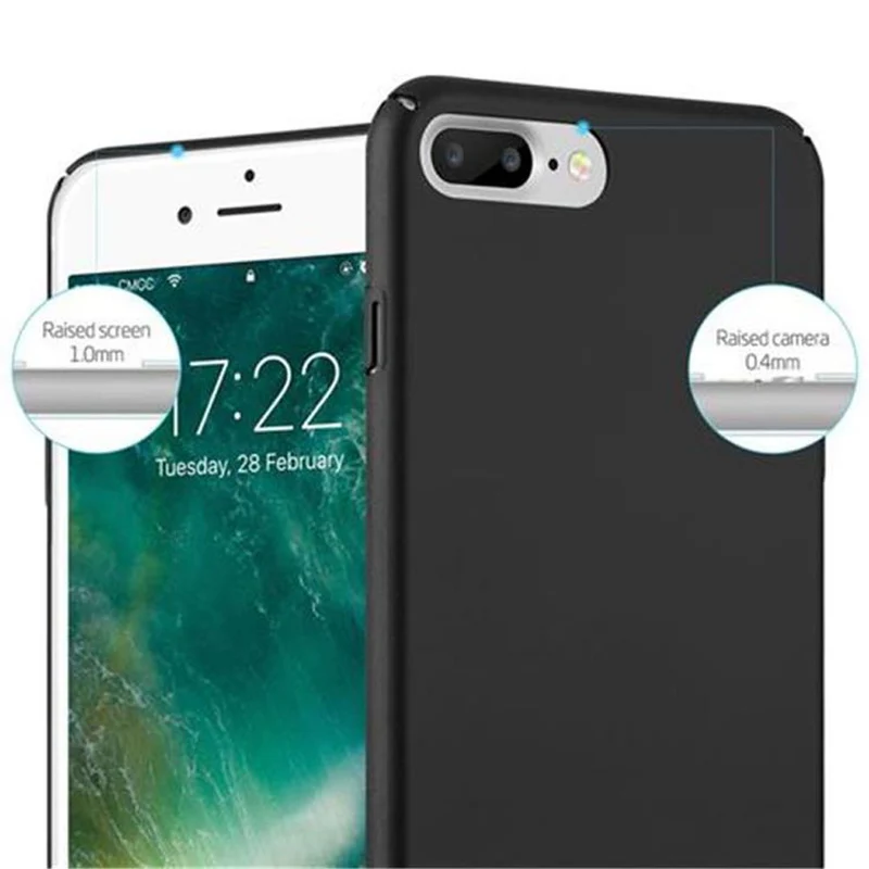Cadorabo Hülle kompatibel mit Apple iPhone 7 PLUS / 7S PLUS / 8 PLUS Hard Case Schutzhülle in Metall Optik gegen Kratzer und Stöße