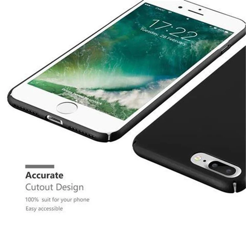 Cadorabo Hülle kompatibel mit Apple iPhone 7 PLUS / 7S PLUS / 8 PLUS Hard Case Schutzhülle in Metall Optik gegen Kratzer und Stöße