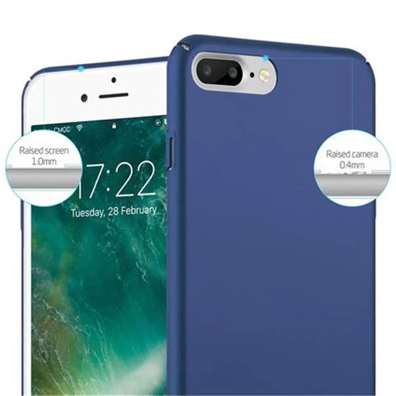 Cadorabo Hülle kompatibel mit Apple iPhone 7 PLUS / 7S PLUS / 8 PLUS Hard Case Schutzhülle in Metall Optik gegen Kratzer und Stöße