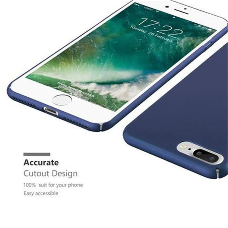 Cadorabo Hülle kompatibel mit Apple iPhone 7 PLUS / 7S PLUS / 8 PLUS Hard Case Schutzhülle in Metall Optik gegen Kratzer und Stöße