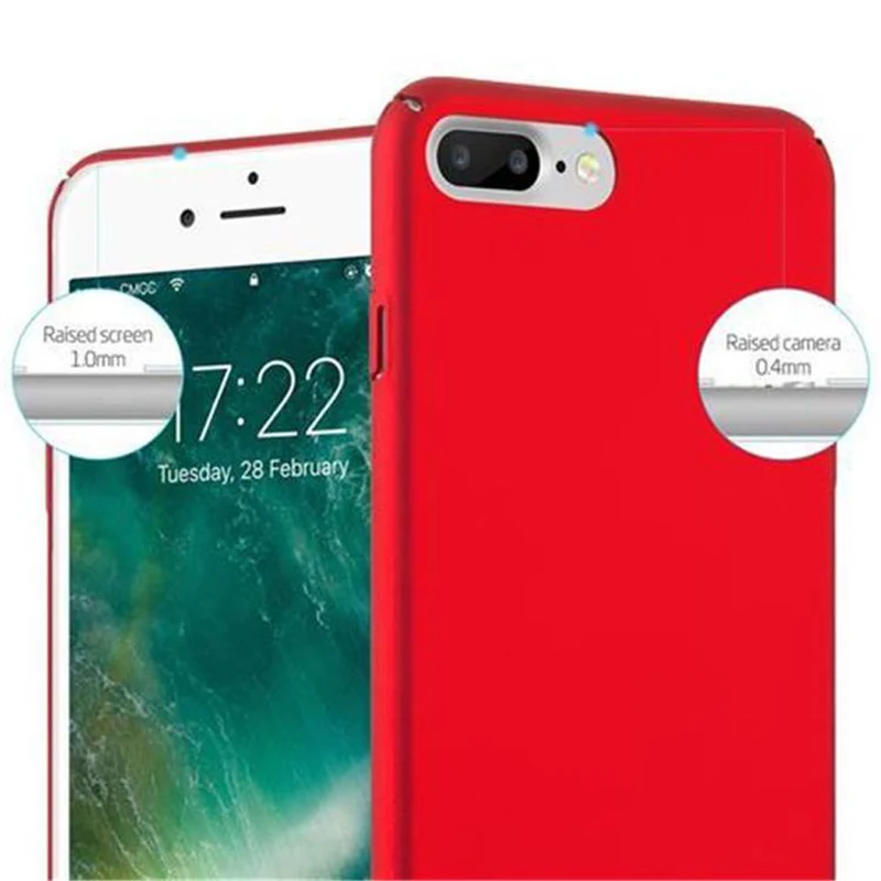 Cadorabo Hülle kompatibel mit Apple iPhone 7 PLUS / 7S PLUS / 8 PLUS Hard Case Schutzhülle in Metall Optik gegen Kratzer und Stöße