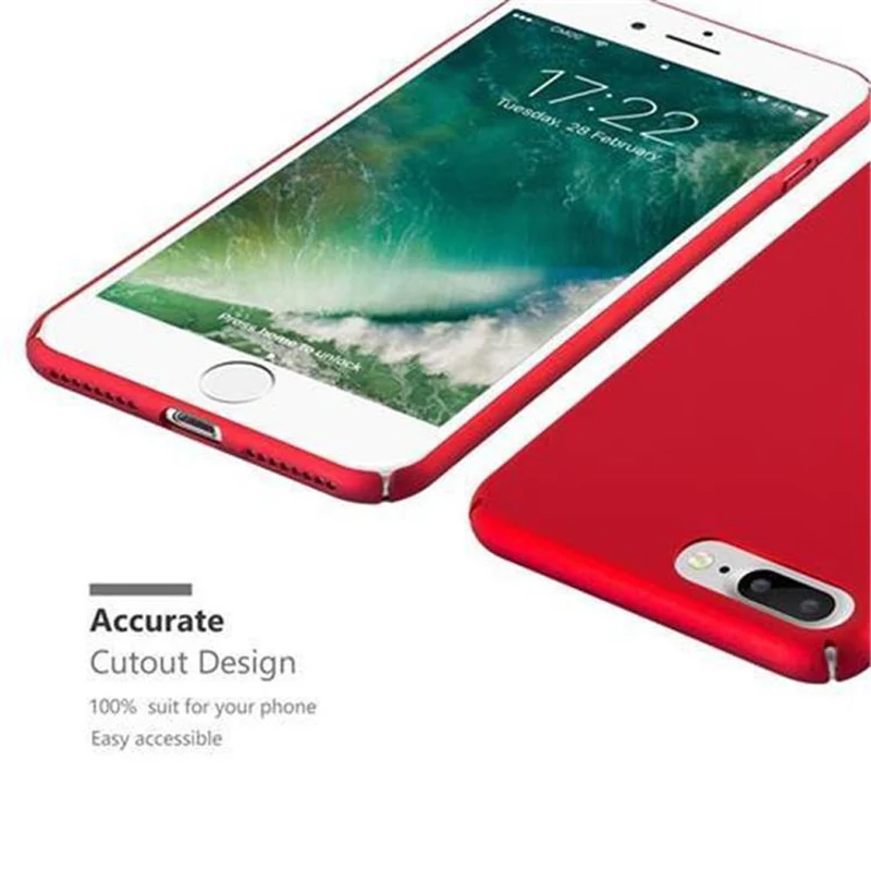 Cadorabo Hülle kompatibel mit Apple iPhone 7 PLUS / 7S PLUS / 8 PLUS Hard Case Schutzhülle in Metall Optik gegen Kratzer und Stöße