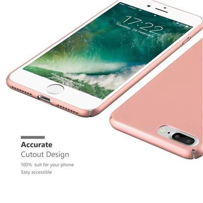 Cadorabo Hülle kompatibel mit Apple iPhone 7 PLUS / 7S PLUS / 8 PLUS Hard Case Schutzhülle in Metall Optik gegen Kratzer und Stöße