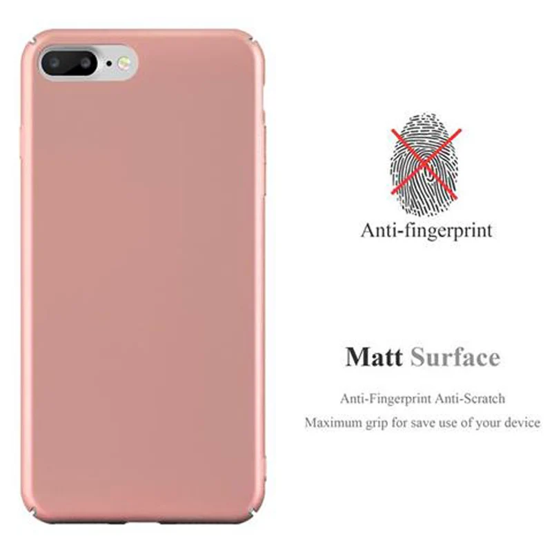 Cadorabo Hülle kompatibel mit Apple iPhone 7 PLUS / 7S PLUS / 8 PLUS Hard Case Schutzhülle in Metall Optik gegen Kratzer und Stöße