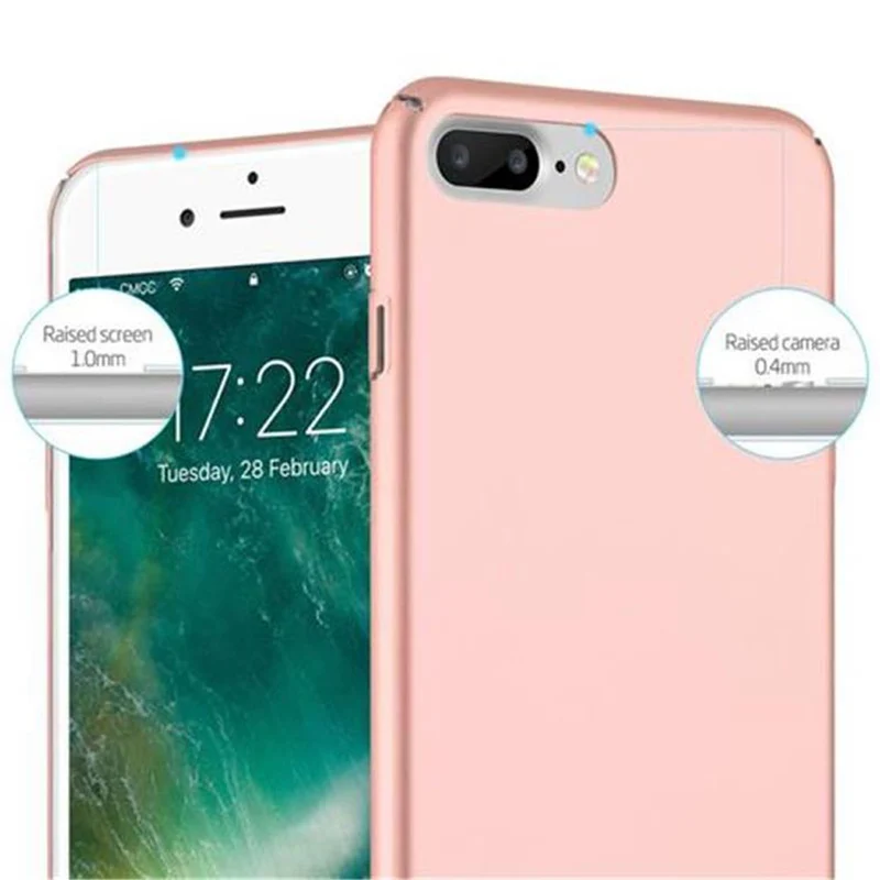Cadorabo Hülle kompatibel mit Apple iPhone 7 PLUS / 7S PLUS / 8 PLUS Hard Case Schutzhülle in Metall Optik gegen Kratzer und Stöße