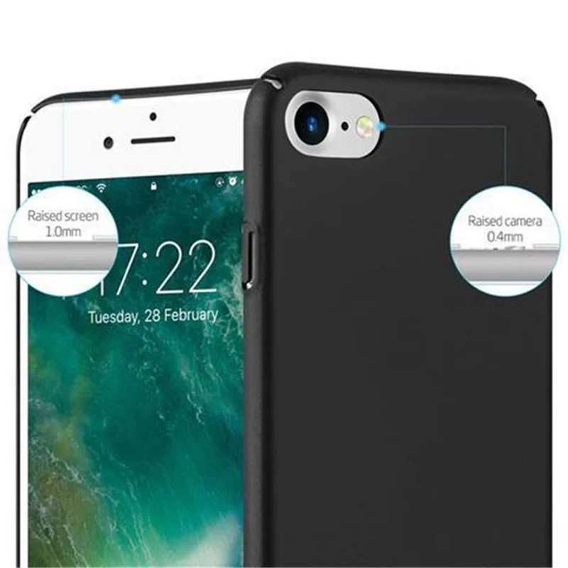 Cadorabo Hülle kompatibel mit Apple iPhone 7 / 7S / 8 / SE 2020 Hard Case Schutzhülle in Metall Optik gegen Kratzer und Stöße