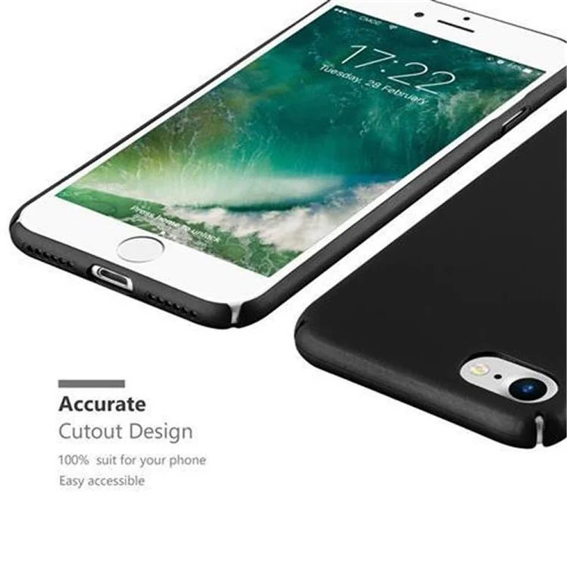 Cadorabo Hülle kompatibel mit Apple iPhone 7 / 7S / 8 / SE 2020 Hard Case Schutzhülle in Metall Optik gegen Kratzer und Stöße