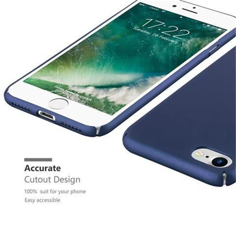 Cadorabo Hülle kompatibel mit Apple iPhone 7 / 7S / 8 / SE 2020 Hard Case Schutzhülle in Metall Optik gegen Kratzer und Stöße