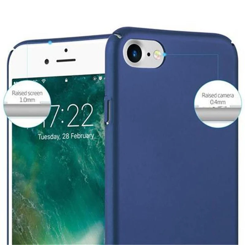 Cadorabo Hülle kompatibel mit Apple iPhone 7 / 7S / 8 / SE 2020 Hard Case Schutzhülle in Metall Optik gegen Kratzer und Stöße