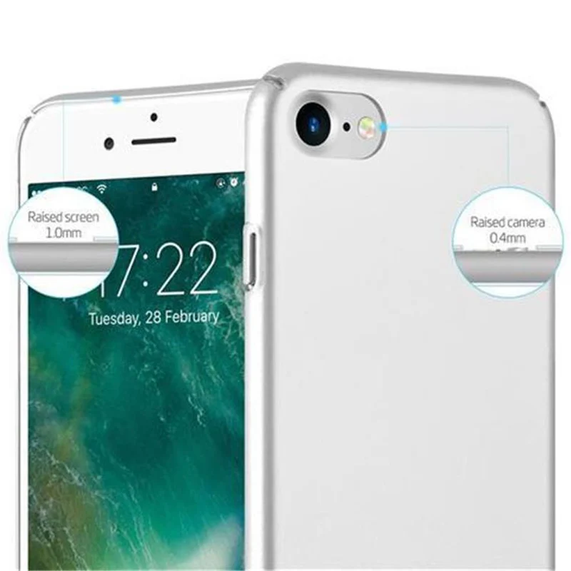 Cadorabo Hülle kompatibel mit Apple iPhone 7 / 7S / 8 / SE 2020 Hard Case Schutzhülle in Metall Optik gegen Kratzer und Stöße
