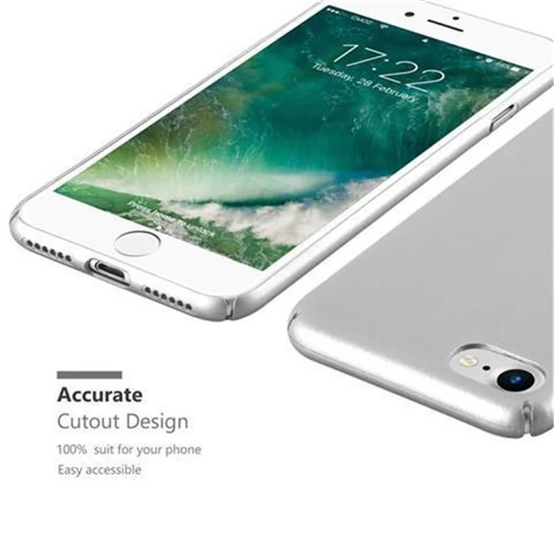 Cadorabo Hülle kompatibel mit Apple iPhone 7 / 7S / 8 / SE 2020 Hard Case Schutzhülle in Metall Optik gegen Kratzer und Stöße