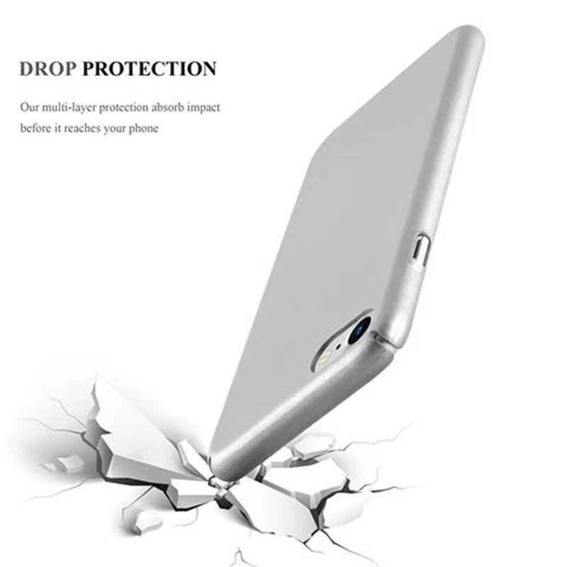 Cadorabo Hülle kompatibel mit Apple iPhone 7 / 7S / 8 / SE 2020 Hard Case Schutzhülle in Metall Optik gegen Kratzer und Stöße