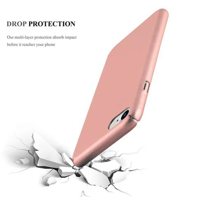 Cadorabo Hülle kompatibel mit Apple iPhone 7 / 7S / 8 / SE 2020 Hard Case Schutzhülle in Metall Optik gegen Kratzer und Stöße