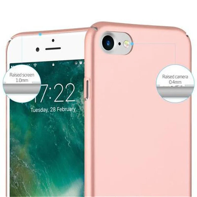 Cadorabo Hülle kompatibel mit Apple iPhone 7 / 7S / 8 / SE 2020 Hard Case Schutzhülle in Metall Optik gegen Kratzer und Stöße