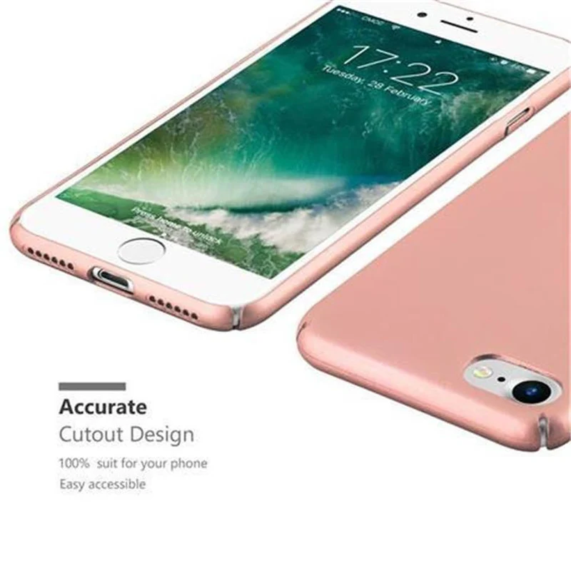 Cadorabo Hülle kompatibel mit Apple iPhone 7 / 7S / 8 / SE 2020 Hard Case Schutzhülle in Metall Optik gegen Kratzer und Stöße