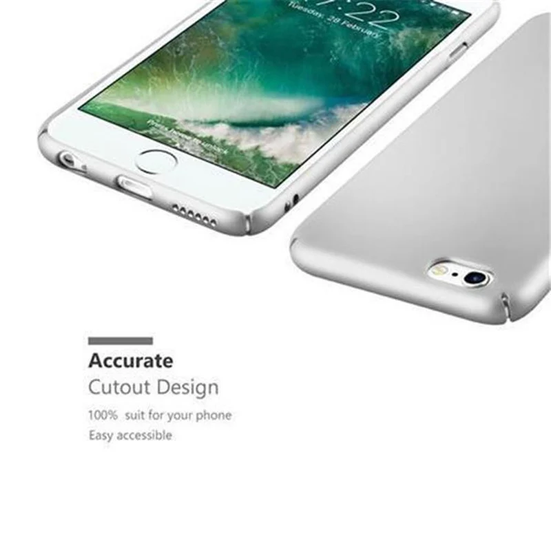 Cadorabo Hülle kompatibel mit Apple iPhone 6 PLUS / 6S PLUS Hard Case Schutzhülle in Metall Optik gegen Kratzer und Stöße