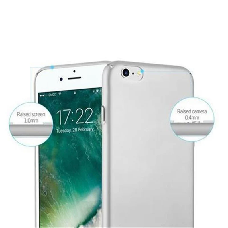 Cadorabo Hülle kompatibel mit Apple iPhone 6 PLUS / 6S PLUS Hard Case Schutzhülle in Metall Optik gegen Kratzer und Stöße