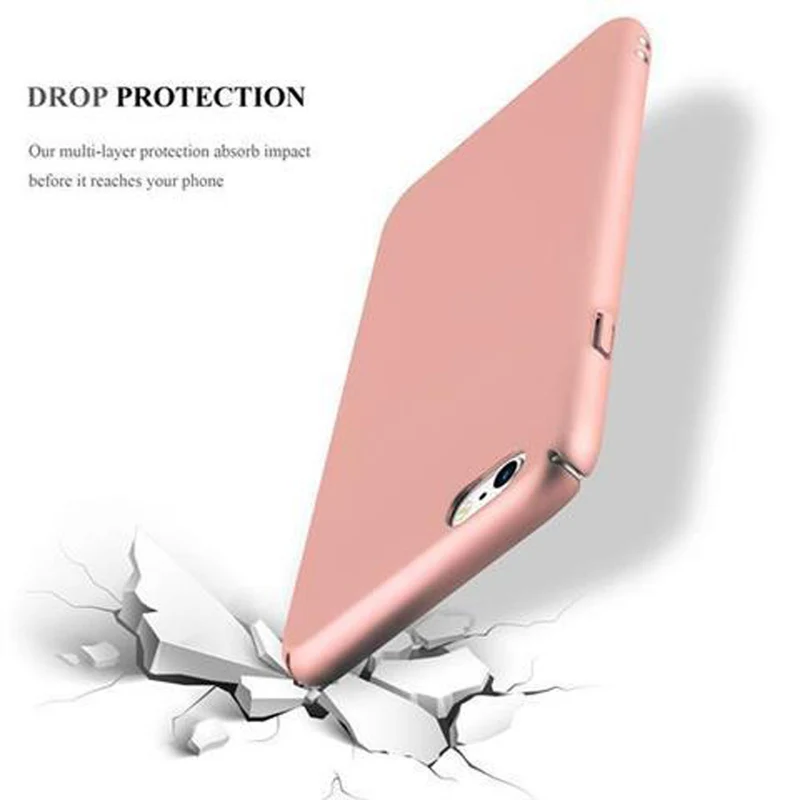 Cadorabo Hülle kompatibel mit Apple iPhone 6 PLUS / 6S PLUS Hard Case Schutzhülle in Metall Optik gegen Kratzer und Stöße