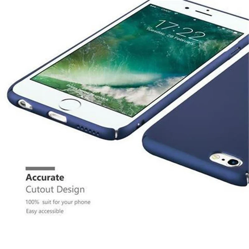 Cadorabo Hülle kompatibel mit Apple iPhone 6 / 6S Hard Case Schutzhülle in Metall Optik gegen Kratzer und Stöße