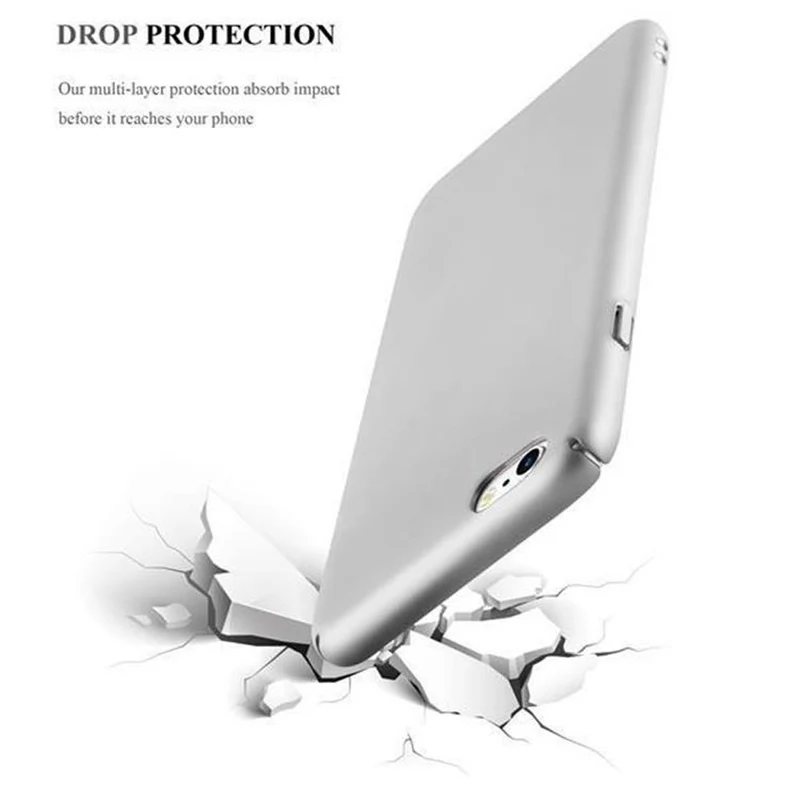 Cadorabo Hülle kompatibel mit Apple iPhone 6 / 6S Hard Case Schutzhülle in Metall Optik gegen Kratzer und Stöße