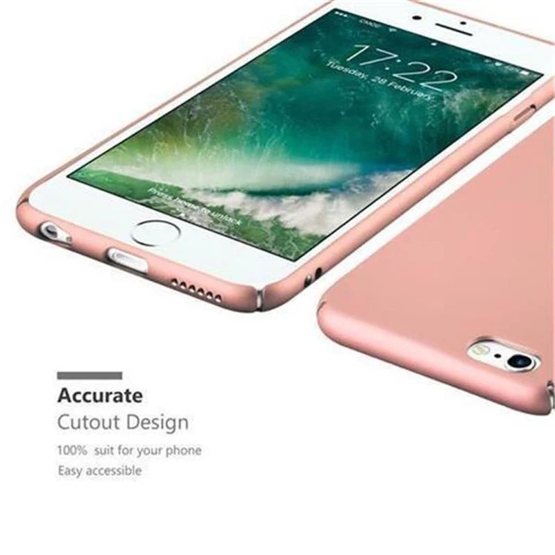 Cadorabo Hülle kompatibel mit Apple iPhone 6 / 6S Hard Case Schutzhülle in Metall Optik gegen Kratzer und Stöße