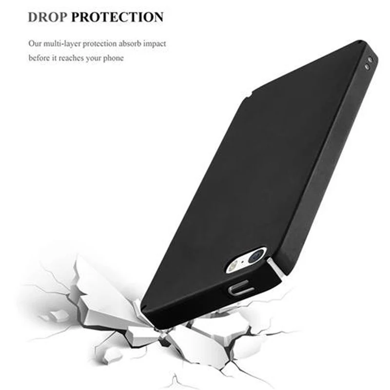 Cadorabo Hülle kompatibel mit Apple iPhone 5 / 5S / SE 2016 Hard Case Schutzhülle in Metall Optik gegen Kratzer und Stöße