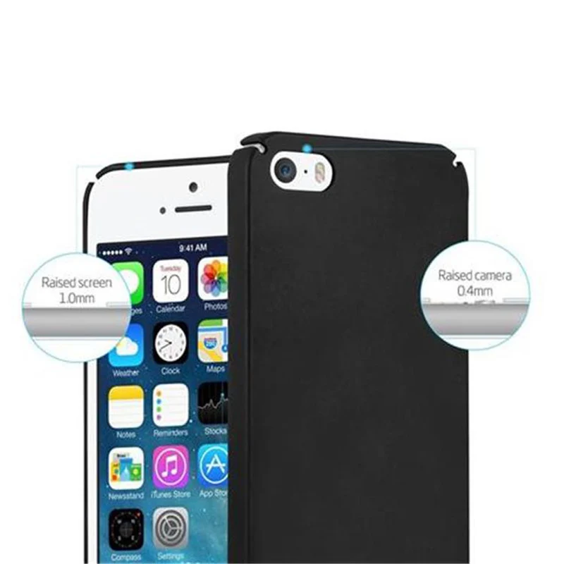 Cadorabo Hülle kompatibel mit Apple iPhone 5 / 5S / SE 2016 Hard Case Schutzhülle in Metall Optik gegen Kratzer und Stöße