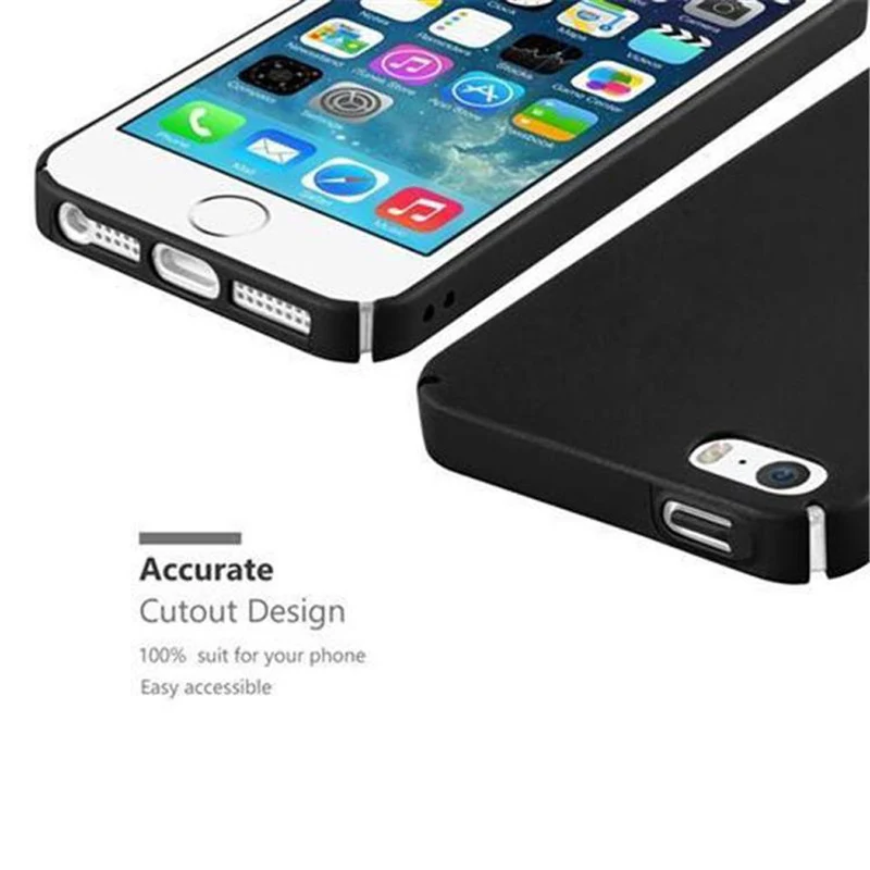 Cadorabo Hülle kompatibel mit Apple iPhone 5 / 5S / SE 2016 Hard Case Schutzhülle in Metall Optik gegen Kratzer und Stöße