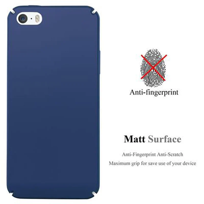 Cadorabo Hülle kompatibel mit Apple iPhone 5 / 5S / SE 2016 Hard Case Schutzhülle in Metall Optik gegen Kratzer und Stöße