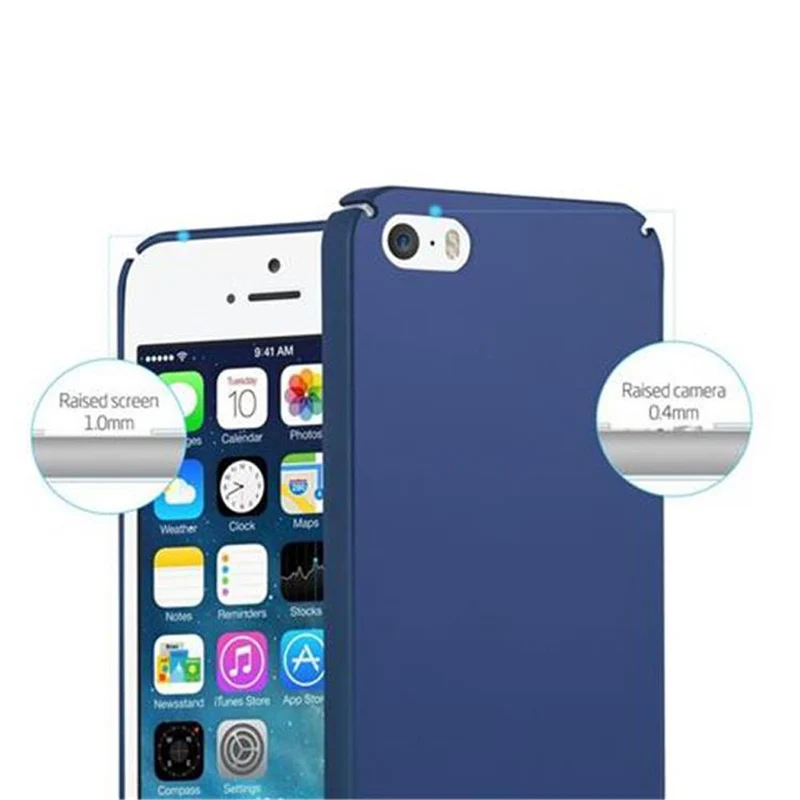 Cadorabo Hülle kompatibel mit Apple iPhone 5 / 5S / SE 2016 Hard Case Schutzhülle in Metall Optik gegen Kratzer und Stöße