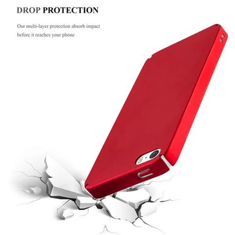 Cadorabo Hülle kompatibel mit Apple iPhone 5 / 5S / SE 2016 Hard Case Schutzhülle in Metall Optik gegen Kratzer und Stöße