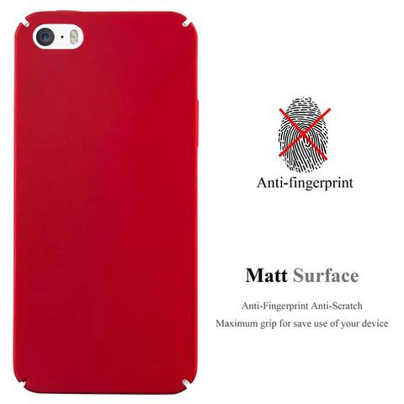 Cadorabo Hülle kompatibel mit Apple iPhone 5 / 5S / SE 2016 Hard Case Schutzhülle in Metall Optik gegen Kratzer und Stöße
