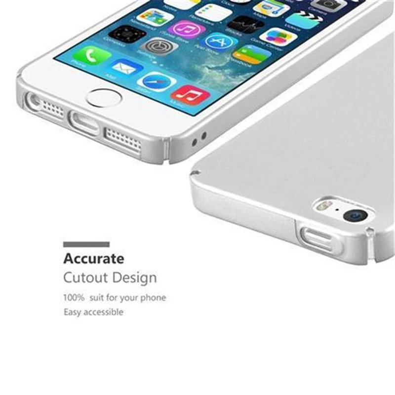 Cadorabo Hülle kompatibel mit Apple iPhone 5 / 5S / SE 2016 Hard Case Schutzhülle in Metall Optik gegen Kratzer und Stöße