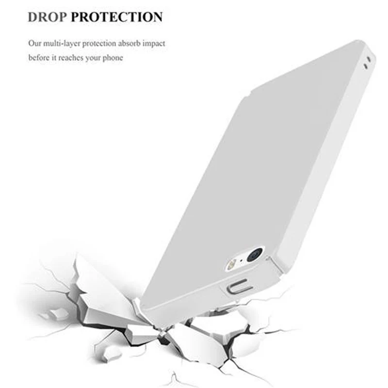 Cadorabo Hülle kompatibel mit Apple iPhone 5 / 5S / SE 2016 Hard Case Schutzhülle in Metall Optik gegen Kratzer und Stöße