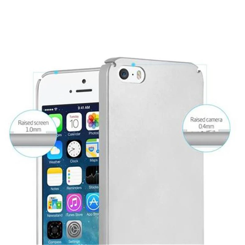 Cadorabo Hülle kompatibel mit Apple iPhone 5 / 5S / SE 2016 Hard Case Schutzhülle in Metall Optik gegen Kratzer und Stöße