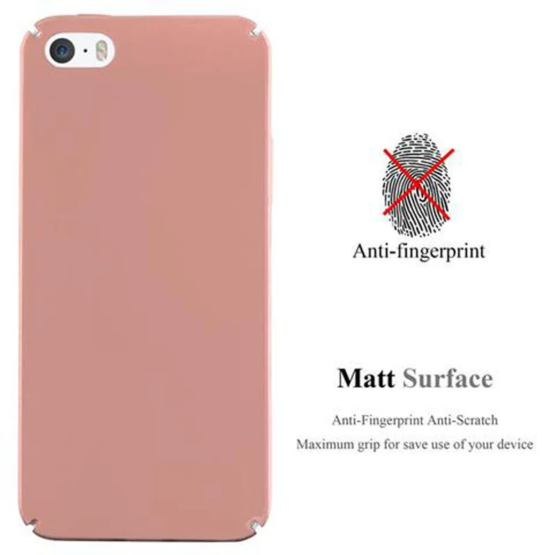 Cadorabo Hülle kompatibel mit Apple iPhone 5 / 5S / SE 2016 Hard Case Schutzhülle in Metall Optik gegen Kratzer und Stöße