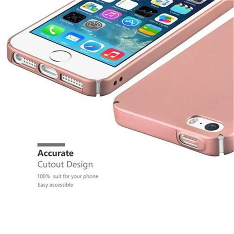 Cadorabo Hülle kompatibel mit Apple iPhone 5 / 5S / SE 2016 Hard Case Schutzhülle in Metall Optik gegen Kratzer und Stöße
